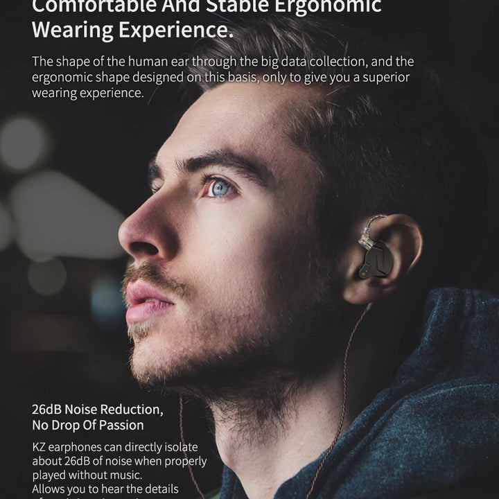 KZ ZSN PRO — Hybrid HiFi In-Ear Earphones (1BA+1DD)