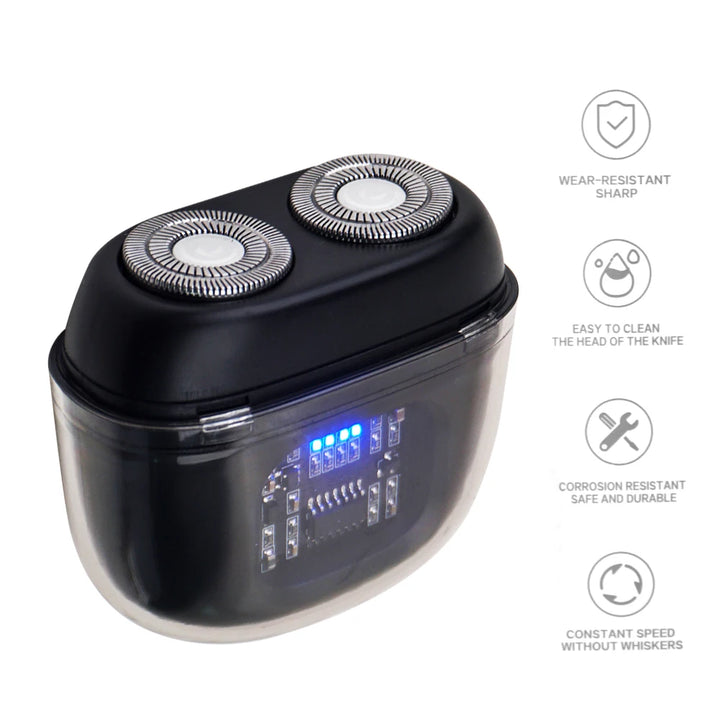USB Rechargeable Dual-Blade Mini Electric Shaver for Men — Pocket Size Travel Razor