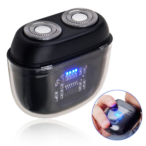 USB Rechargeable Dual-Blade Mini Electric Shaver for Men — Pocket Size Travel Razor