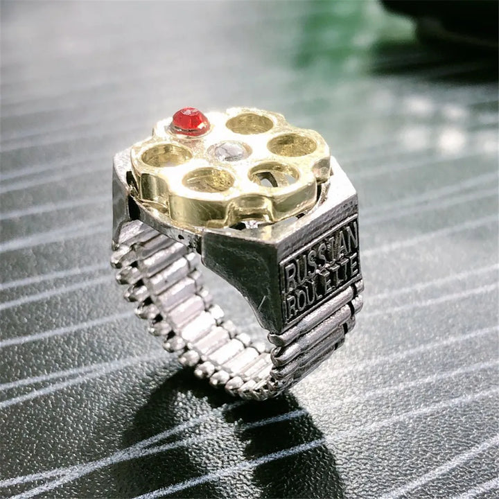Bullet-Style Statement Ring – Two-Tone Punk Ring