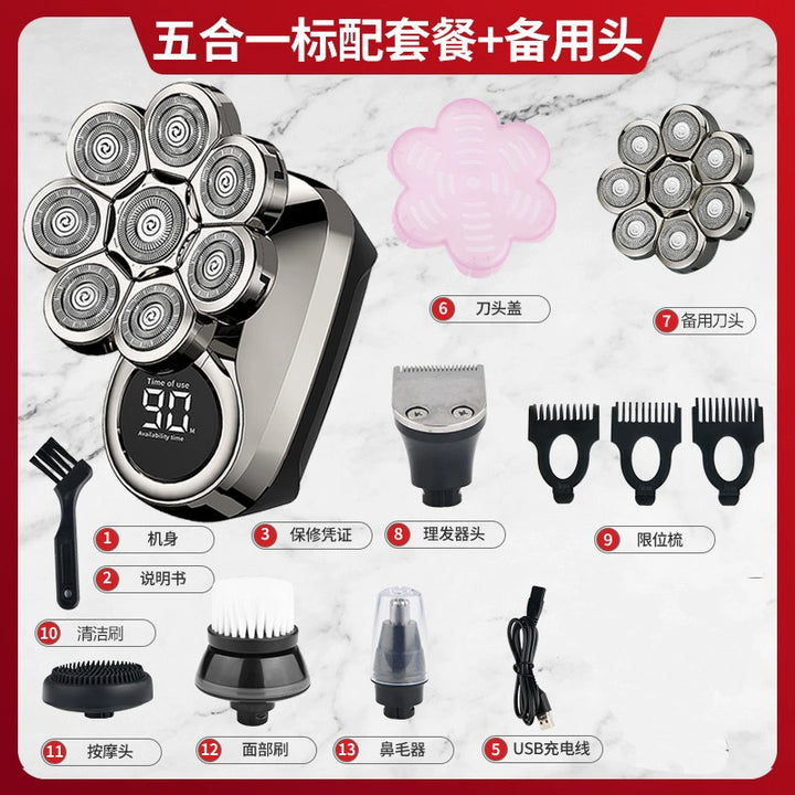 York Nine-Head Bald Shaver – Portable Smooth Head Groomer