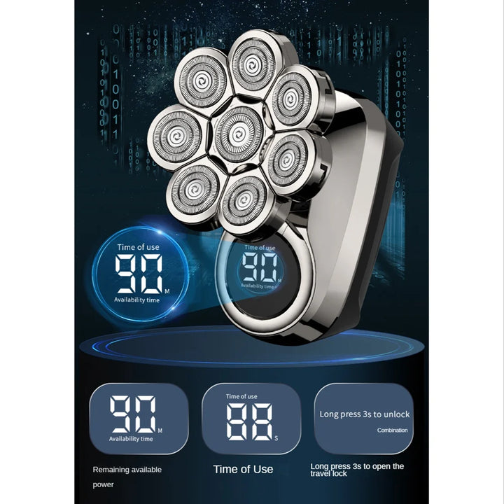 All-in-One Electric Shaver – Smooth Bald Shave & LED Display