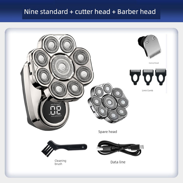 York Nine-Head Bald Shaver – Portable Smooth Head Groomer