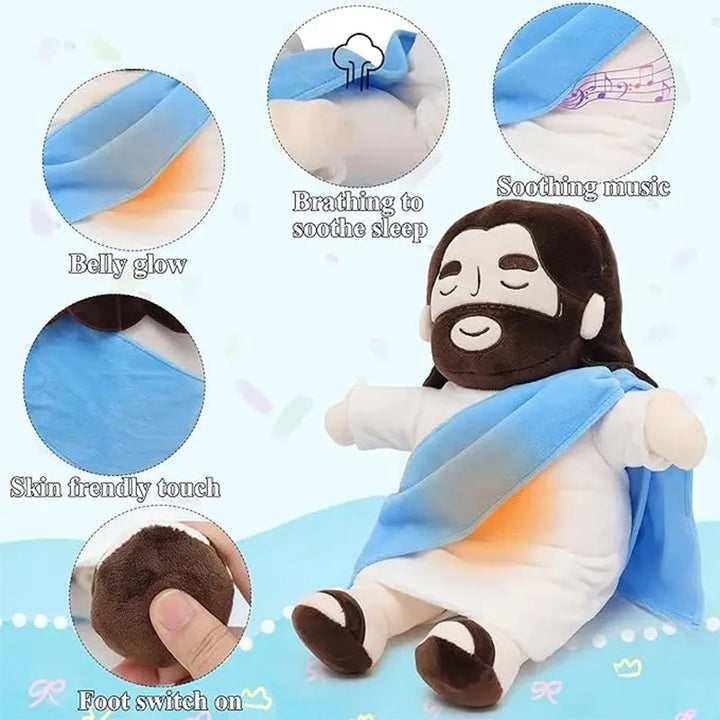 Jesus Breathing Plush – Soothing Musical Sleep Buddy with 4-Level Calm