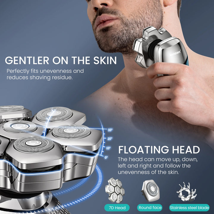 Kensen S18 Rechargeable Head Shaver – Smooth, Comfortable 5-in-1 Grooming