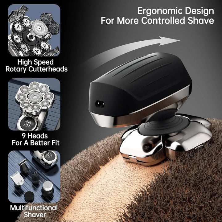 Bald Head Shaver – Smooth, Waterproof 6-in-1 Grooming Kit