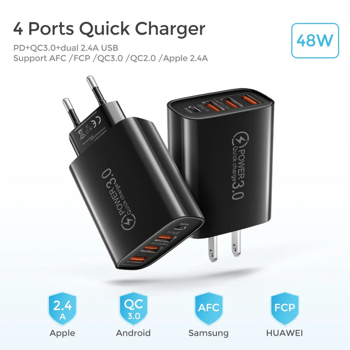 48W Fast Charger – Quick USB & Type-C Power for All Devices