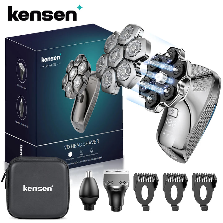 Kensen S18 Rechargeable Head Shaver – Smooth, Comfortable 5-in-1 Grooming