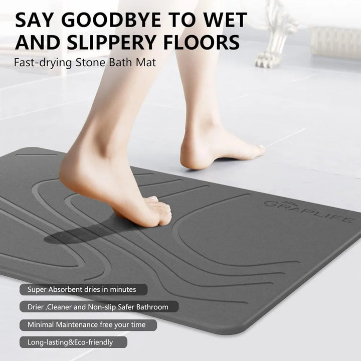 StoneBath — Quick-Dry Diatomaceous Earth Shower Mat