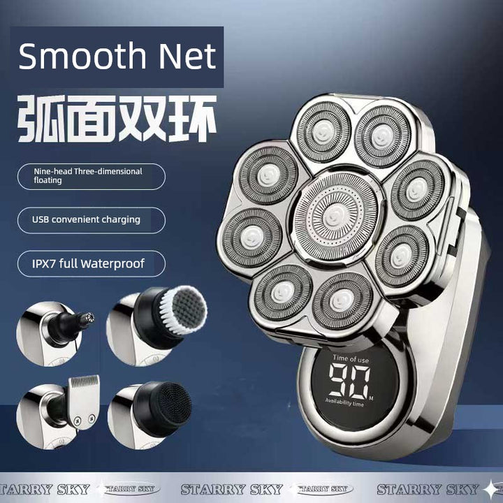 York Nine-Head Bald Shaver – Portable Smooth Head Groomer