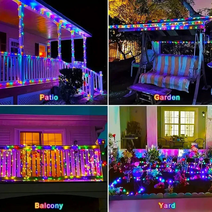 SolarGlow Fairy Lights — Waterproof 8-Mode Garden String Lights