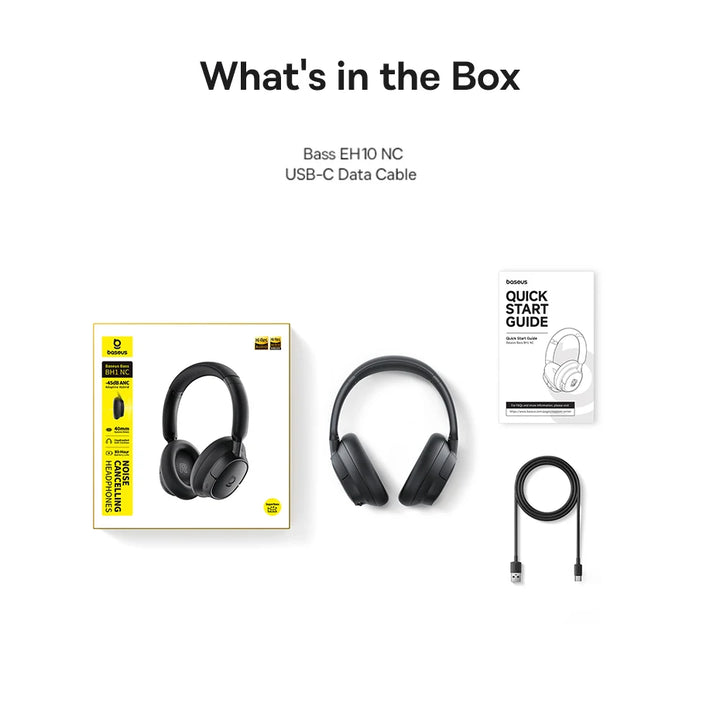 Baseus Bowie H1s Wireless Headphones – Bluetooth 5.4 | 46dB ANC & Hi-Res Audio