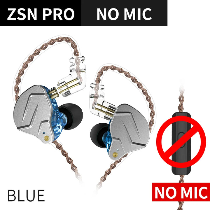 KZ ZSN PRO — Hybrid HiFi In-Ear Earphones (1BA+1DD)