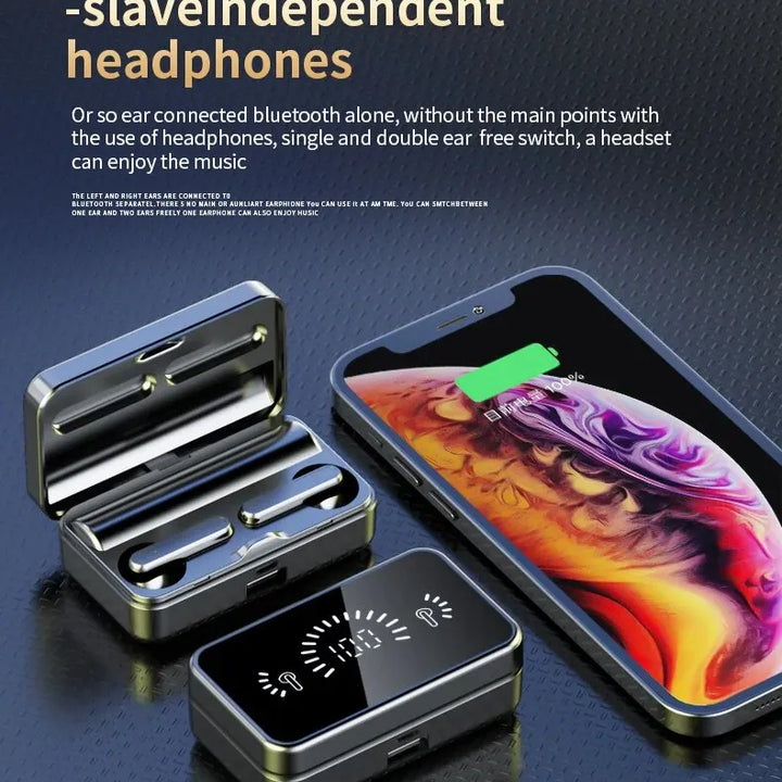 S20 MirrorPods — Wireless Bluetooth Earbuds with Touch Control & Digital Display