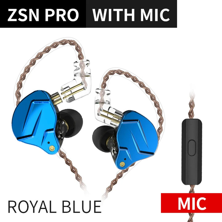 KZ ZSN PRO — Hybrid HiFi In-Ear Earphones (1BA+1DD)
